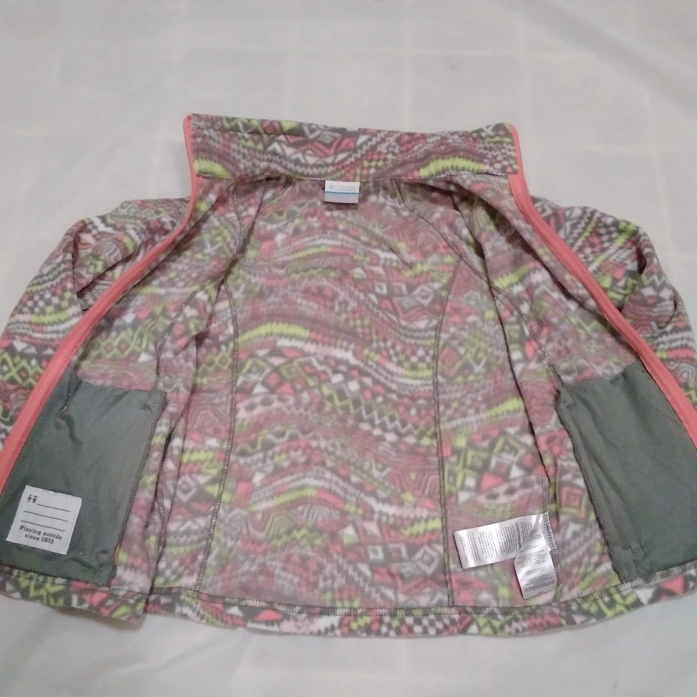 Columbia Girl's Full Zip Medium 10/12 EXCELLENT - Picture 3 of 5